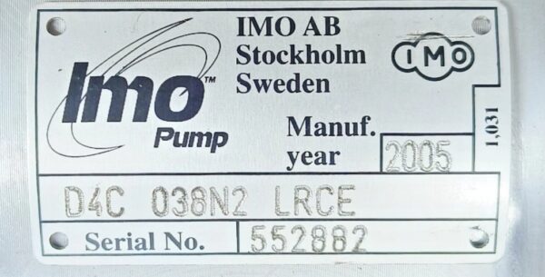 imo pump d4c 038n2 lrce imo ab triple screw pump