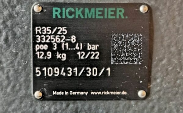 rickmeier r35/25 332562 8 hydraulic gear pump r3525