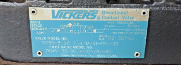 eaton vickers dg4v 3s 6c m x1 er4 60 dg5s 8 2c t k m x1 er4 30 control valve